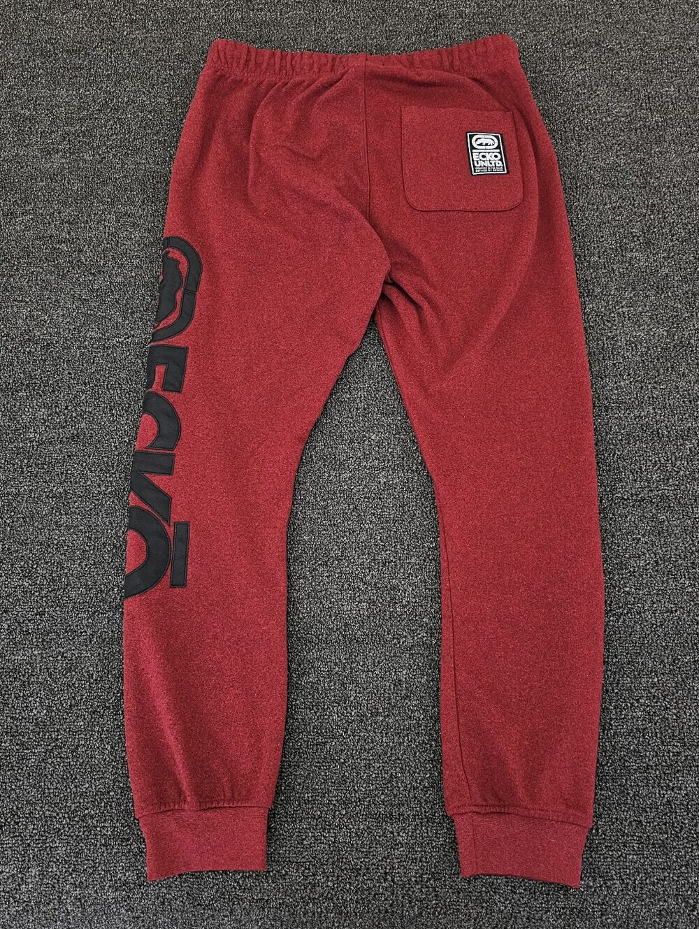ECKO Unltd. Men's Dark Red Joggers Rhino/Spellout on leg Size Medium